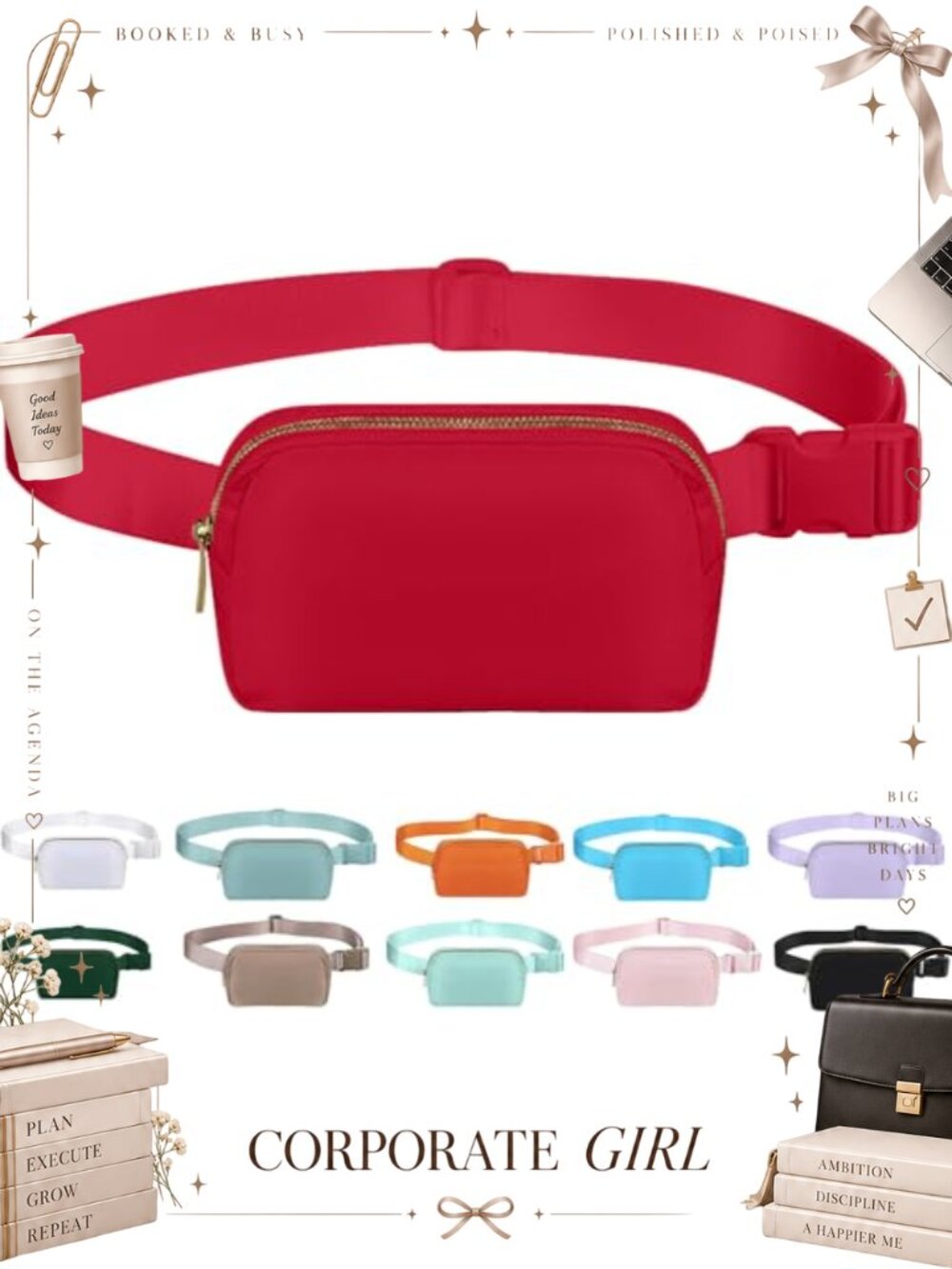 Waterproof Nylon Crossbody Belt Bag Adjustable Strap Fanny Pack for Hiking